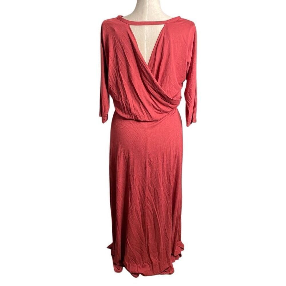 Soft Surroundings Womens Sloane Maxi Dress M Terracotta Dolman Sleeve Lagom Open - Picture 2 of 7